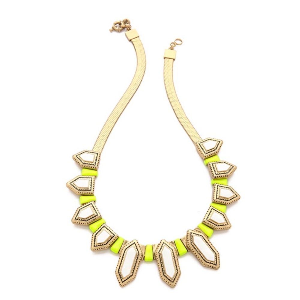 Madewell Brass Neon Citron Collar Necklace